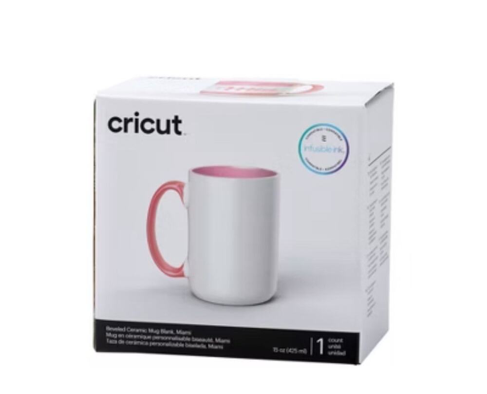 Cricut Ceramic Beveled Blank Mug Miami 15oz Infusible Ink Compatible New Sealed